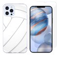 thumbnail image 1 of Slim-Fit Protective Phone Case compatible with iPhone 12 Pro Max, with Tempered Glass Screen Protector, by OneToughShield ® - Volleyball, 1 of 3