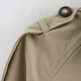 thumbnail image 4 of adviicd Women's Cropped Trench Coat Casual Zip Up Jacket Work Jackets with Pockets Outerwear Fall Outfits Fashion Clothes (Khaki, XL), 4 of 9