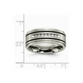 thumbnail image 7 of Grey Titanium Ring Band Wedding Black Diamond Round, 7 of 7