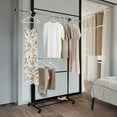 thumbnail image 4 of Mainstays 2 Tier Adjustable Garment Rack, Expandable Top Hanging Bar, Sturdy Structure and Easy Assemble, Smooth-rolling Wheels for Easy Mobility, 4 of 7
