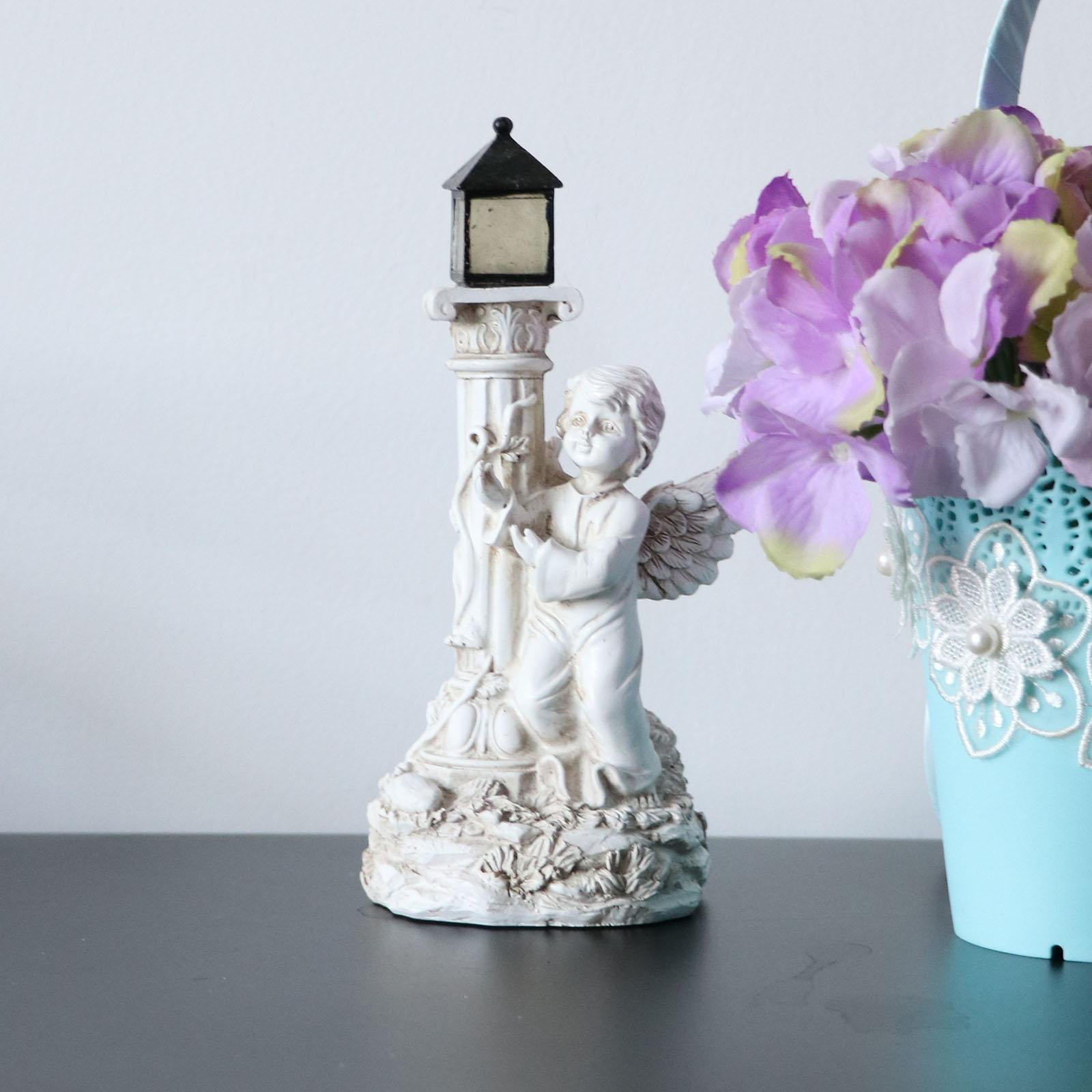 Axioma Vivid Roman Pillar Angel Figurine Waterproof Greek Column Statue Resin Sculpture Crafts Outdoor Indoor Tabletop Garden Patio Yard Decor Ornament Gift