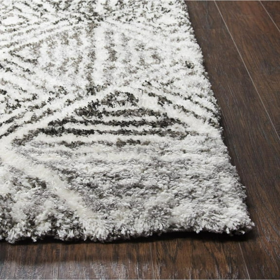 Alora Decor Midnight 7'10" x 10'6" Geometric Charcoal/Ivory Area Rug