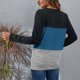 thumbnail image 4 of Womens Fall Top Ladies Autumn Stylish Colorblock Casual Loose Long Sleeve Top Crewneck Pullover T Shirt Blue XL, 4 of 6