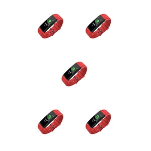 ZheElen Smart Wristband Imperméable Smartwatch Multifonctionnelle Montre Wearable Bluetooth-compatible Bracelet Smart pour Baignoire Natation Rouge 5Set
