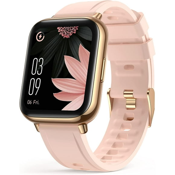 AGPTEK 42mm Smartwatch, Compatible with Android and iPhone, Heart Rate Monitor, DIY Watch Face and Multiple Sports, IP68 Waterproof (LW31 - Rose Gold)