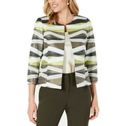 Womens Jacket Petite Open Front Jacquard Printed 4P