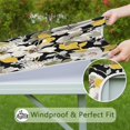 thumbnail image 6 of Pioneer Flower Floral Print Pattern Square Fitted Tablecloth with Elastic Edge,Square Table Cover,Washable Elastic Table Cover for Home Kitchen Party Decor 36"x36", 6 of 6