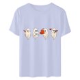 thumbnail image 4 of Cadeau de Saint-Valentin pour Femmes T-shirt Imprimé Arbre de Noël à Manches Courtes Col Rond Décontracté, 4 of 6