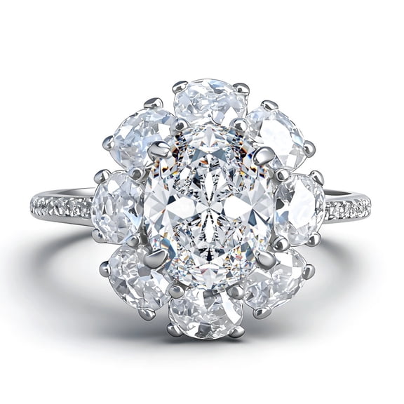 2 Carat Moissanite Rings for Women D Color VVS1 Clarity Oval Diamond Ring 925 Sterling Silver Promise Wedding Engagement Ring Size 5-9