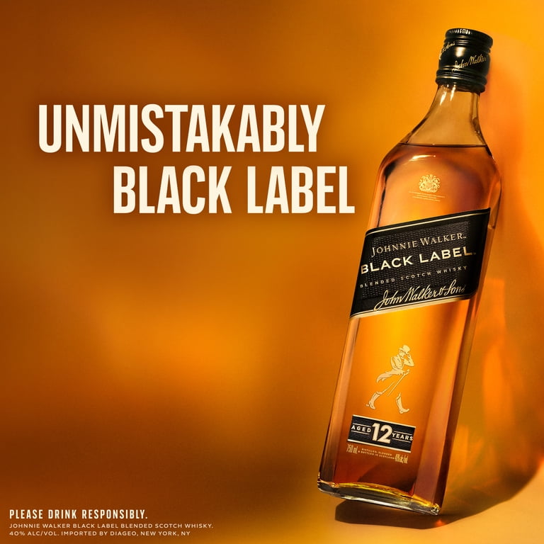 Johnnie Walker, Blended Scotch Whisky, 375 mL, 40% ABV - Walmart.com