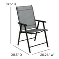 thumbnail image 6 of Flash Furniture Black Outdoor Folding Patio Sling Chair (2 Pack), 6 of 12