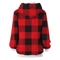 thumbnail image 7 of LYXSSBYX Womens Long Sleeve Dress Hot Sale Clearance Fall Winter Women Plush Hooded Plaid Printed Long Sleeve Hoodies Pullover Zipper Coats with Pocket Sweatshirts, 7 of 7