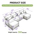thumbnail image 4 of HUMEHA 131.5" Leopard Chenille Sofa Beige Coffee 4-Seat w/ 2 Ottomans, 4 of 9