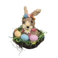 thumbnail image 2 of Cesta de conejo de Pascua tejida, figuras de conejo, decoración de escritorio, cesta de huevos de conejo, cesta de dulces para exterior, oficina,, 2 of 8
