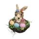 thumbnail image 2 of Cesta de conejo de Pascua tejida, figuras de conejo, regalo de Pascua de mimbre, cesta de dulces con forma de huevo de conejo para balcón, 2 of 9