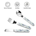 thumbnail image 3 of Salouo Hawaii Palms Pattern 3 Pieces Toddler Utensils, Kids Silverware Set Stainless Steel Utensils for Kids Children Safe Spoons Forks & Knife Dishwasher Safe, 3 of 8