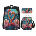 thumbnail image 1 of Fotbe Romantic Flamingo Pair Set Escolar 3 en 1 para Niños - Mochila Duradera con Lonchera Aislante y Estuche para Lápices - Mochila Escolar para Niños y Niñas, 1 of 7