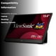 thumbnail image 3 of ViewSonic VA1655 Monitor IPS Portátil de 15,6 Pulgadas 1080p con Ergonomía Móvil, USB-C y HDMI para el Hogar y la Oficina, 3 of 5