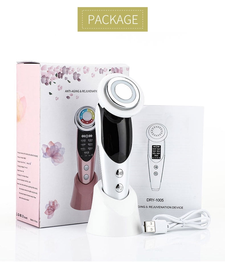 Advanced Facial Massager with Red and Blue Light Therapy for Skin Rejuvenation and Cleansing