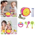 thumbnail image 2 of 5 piezas Kit de instrumentos musicales de tambor para niños y bebés, juguete infantil, 2 of 8