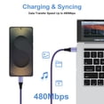 thumbnail image 3 of USB C Charger Block 2Pack, 20W PD USB Wall Charger Adapter with USB C to C Cable 10FT, Type C Charging Block USB C Brick Cube Phone Fast Charging Cord Compatible for iPhone Sumsang Android, Purple, 3 of 7