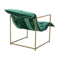 thumbnail image 4 of Accent Chair, Casual Single Sofa Chair with Open Metal Frame and Hammock-like Seat, Velvet Upholstered Armchair for Home Office Study Living Room Vanity Bedroom, Weight Capacity 250 LBS, Emerald, 4 of 7