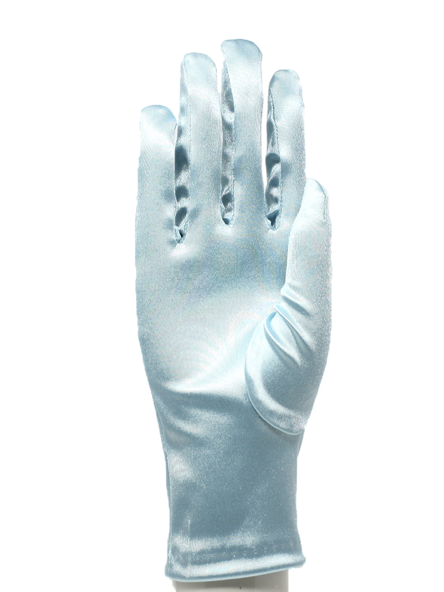 New Girls Wrist Gloves Satin Black Pink Fuchsia Blue Ivory Lilac Turquoise Grey 