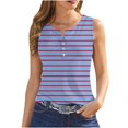thumbnail image 3 of JDQJBZ Débardeurs Grande Taille pour Femmes à Rayures avec Boutons devant Col Rond Ajusté Crop Top, 3 of 5