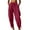 Wine, variant on BLVB Harem Pants for Women Summer High Waist Elastic Taper Leg Lounge Pant Casual Loose Boho Beach Trousers with Pockets