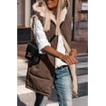 thumbnail image 5 of PRETTYGARDEN Womens 2025 Fall Reversible Vests Sleeveless Fleece Jacket Zip Up Hoodie Pockets Long Warm Winter Coat Outerwear, 5 of 10