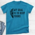 thumbnail image 2 of My Goal Is To Deny Yours Hockey T-shirt, Unisex Men's Shirt, Ice Hockey Goalie Canadian Winter Sports, Heather Blue, 3X-Large, 2 of 6