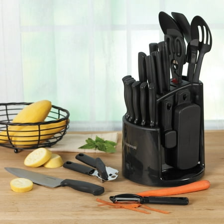 Farberware Black 30-Piece Spin and Store Knife and Kitchen tool