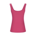 thumbnail image 3 of UPPADA Tank Top for Women Cropped Spaghetti Strap Scoop Neck Ribbed Knit Sleeveless Basic Layering Shirts Summer Clothes 2025,Tank Top for Women Athletic Loose Hot Pink,XXL, 3 of 6
