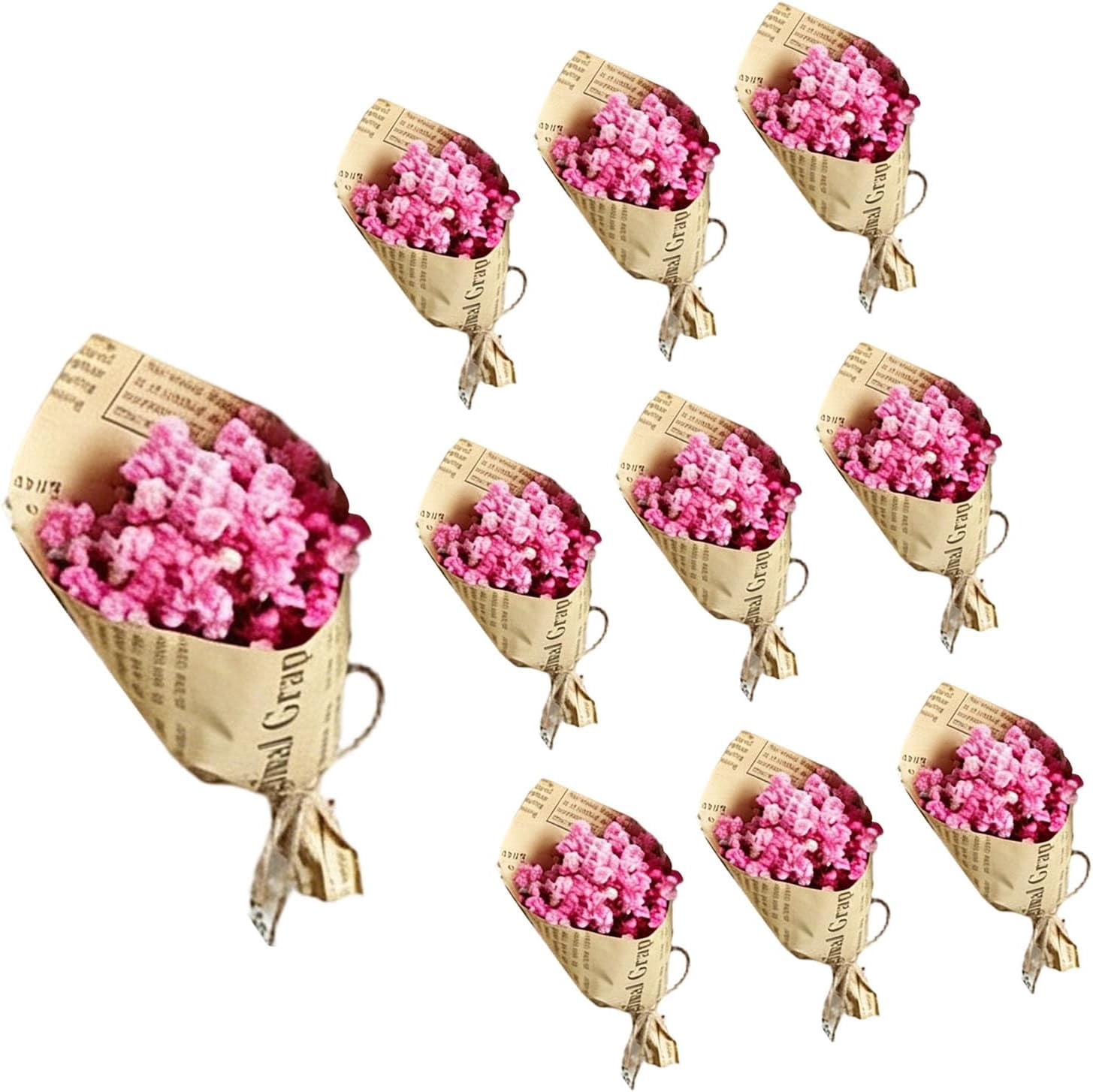 Dried Flower Bouquet 10 Pcs Handcrafted Artificial For Home Party Decor
