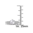thumbnail image 4 of 1.00 Carat (Ctw) Lab-Created White Sapphire with Diamonds 1/3 Carat (Ctw) Bridal Wedding Engagement Ring Set 10K White Gold, 4 of 6