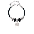 thumbnail image 2 of Delight Jewelry Silvertone Disc 1/2'' Number - 7 - Aunt Celtic Knot Leather Bead Bracelet, 7"+2" Extender, 2 of 4