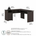 thumbnail image 4 of Cabot 60W 3 Position L Shaped Sit Stand Desk in Heather Gray - Engineered Wood, 4 of 7