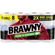 BRAWNY® TEAR-A-SQUARE® PAPER TOWELS, 4 DOUBLE ROLLS