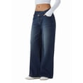 thumbnail image 3 of Women'S Wide Leg Jeans High Waisted Stretchy Straight Leg Jeans Trendy Loose Denim Pants L, 3 of 8