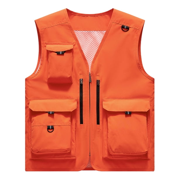 Chaqueta de Hombres Casual Delgado Multi-Bolsillo Seco Rápido Suelto Montaña Al Aire Libre Abrigo Deportivo, Chaqueta Traje para Hombres