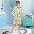 thumbnail image 5 of FORMRS Niños Bathrobe Unisex Hooded Robe Soft Plush Pajamas Sleepwear, Size 2-3T, Yellow Floral, 5 of 7