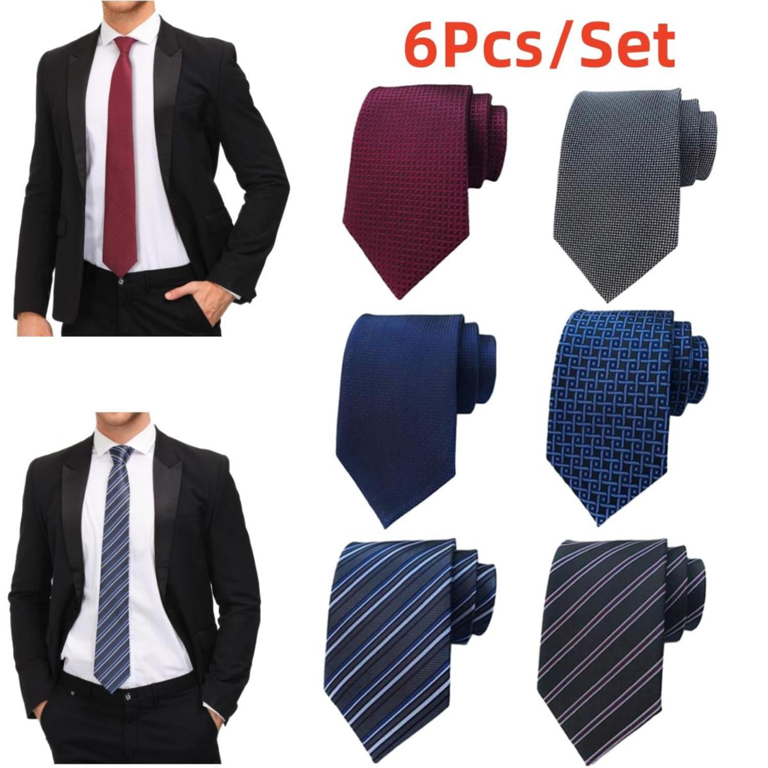 Weishang Set 4 Cravatte Classiche Uomo - Tinta Unita, Sottile 5,8 Cm, Lunghezza 148 Cm, In Seta, Matrimonio E Ufficio