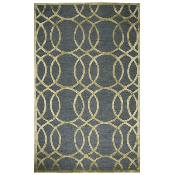 Gatney Rugs Fiona Area Rug ME078A Gray Circles Lines 3' x 5' Rectangle