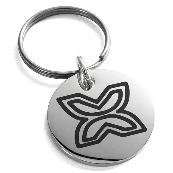 Tioneer Stainless Steel Aztec Freedom Rune Engraved Small Medallion Circle Charm Keychain Keyring