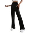 thumbnail image 2 of Xunlbb Dress Pants Women Women Fashion Solid Casual Elastic Waist With Trousers Knitted Long Pants Gift for Her, S-2XL, 2 of 7