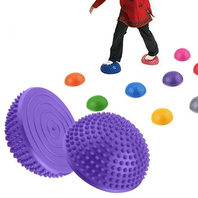 Disco de Equilibrio Meia Bola Púrpura con Punto de Masaje para Fitness
