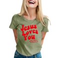 thumbnail image 1 of LUOGENLI T-shirts pour Femmes T-shirts Décontractés Imprimés Col Rond Manches Courtes t-Shirt Haut T-shirts pour Femmes Tee Graphique Amusant T-shirts de la Saint-Valentin pour Femmes Tee Graphique Vêtements d'Été Vert TG, 1 of 1