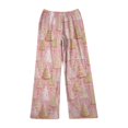 thumbnail image 4 of WTOBBY Women's Soft Plush Christmas Snowflake Tree Print Pajama Bottoms - Festive Holiday Sleepwear with Warm Fleece Lining for Winter Home Lounge and Casual Wear,Light pink XS, 4 of 5