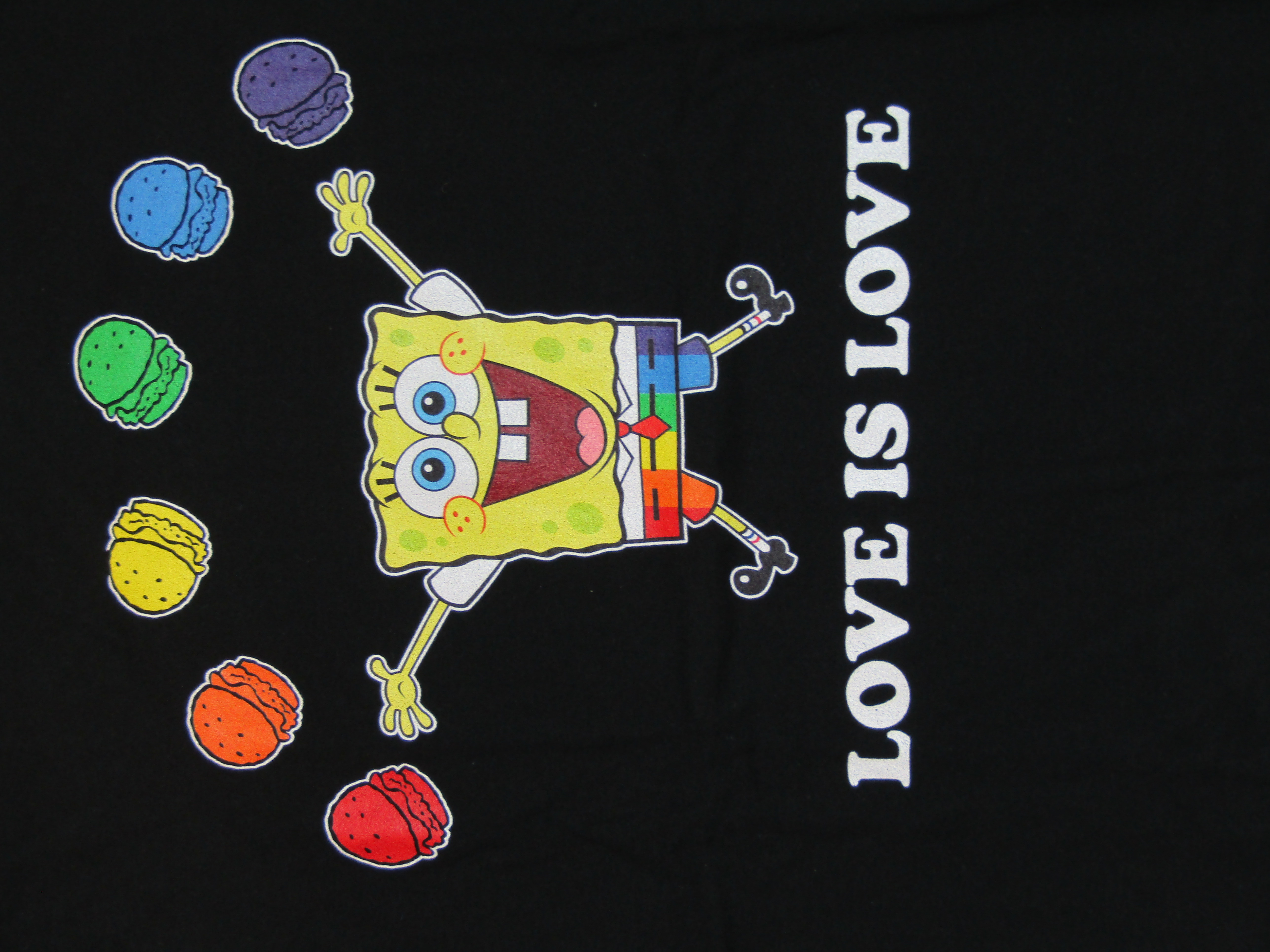 Camiseta gráfica negra para hombre de Spongebob con Pride Krabby Patty Arcoíris Amor es Amor - Talla XL 2