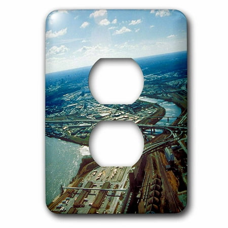 3dRose Kansas City Aerial - 2 Plug Outlet Cover (Best Outlet Mall In Kansas City)